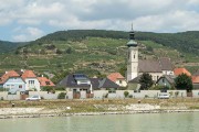 Passing a village while cruising from Melk to Vienna